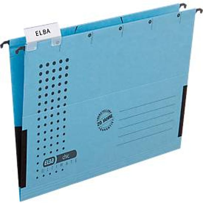 ELBA chic® ULTIMATE hangmap, voor formaten tot DIN A4, gerecycled karton, 25 stuks, blauw