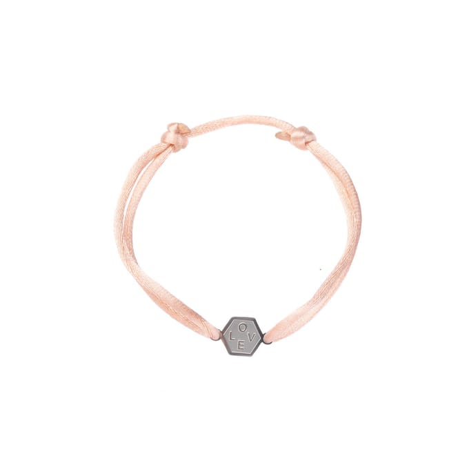 Go Dutch Label Armband touw 5 hoek love Silver/Taupe B2351-6
