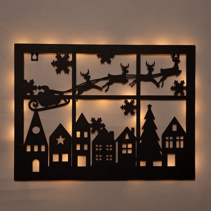 Annas collection - Muurhanger kerstslee 40x32 cm zwart