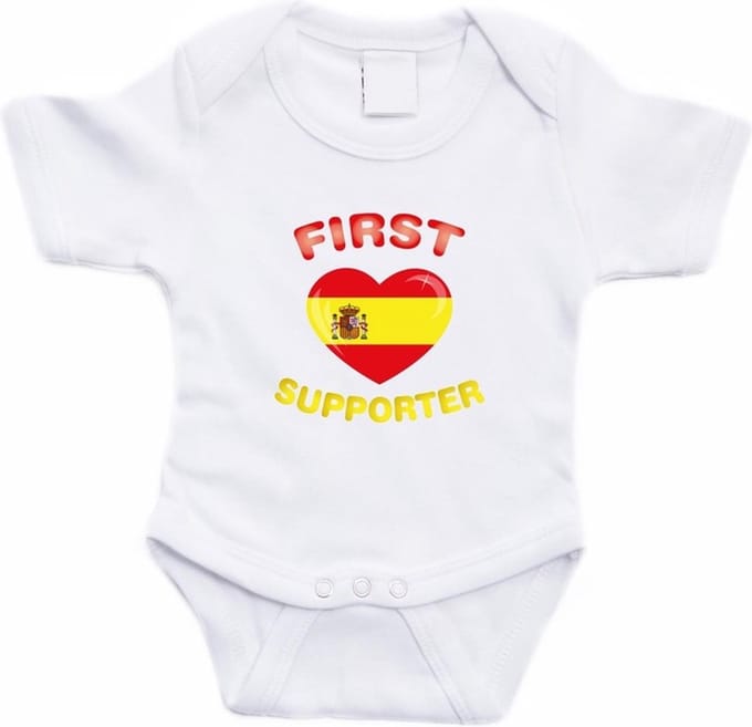 Wit First Spanje supporter rompertje baby - Babykleding 56