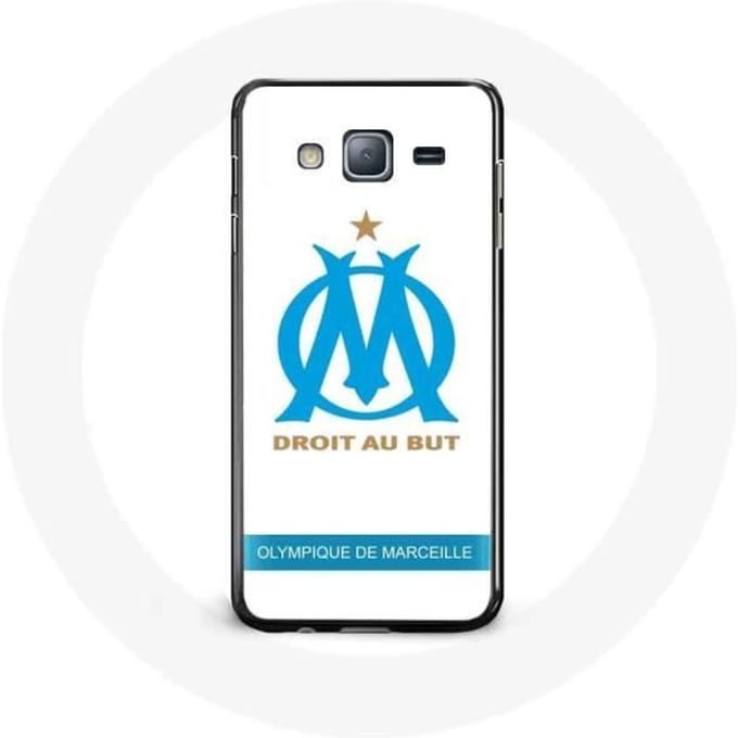 Case voor Samsung Galaxy j3 2016 Olympique de Marseille Logo Witte Achtergrond wit