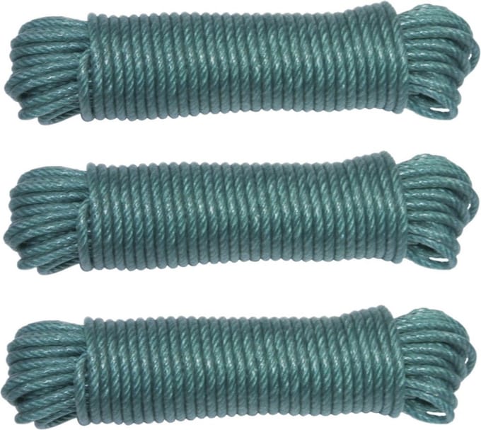 AMIG paracord touw - 3x - 10 meter - D5mm - 110kg - PE/PVC - groen