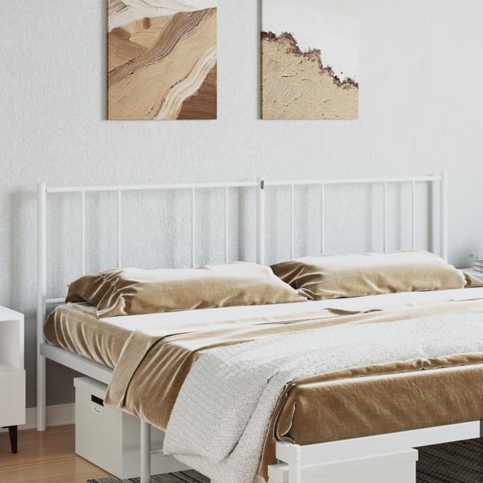 vidaXL - Vervangend - hoofdbord - metaal - wit - 193 - cm