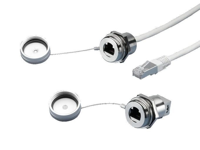 Rittal SZ 2482.730 RJ45 inbouwmodule Met contramoer Messing Bont 1 stuk(s) Piece