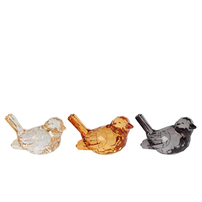 Sculptuur koolmeesje 3 assorti acryl 8,5x5x5,5cm