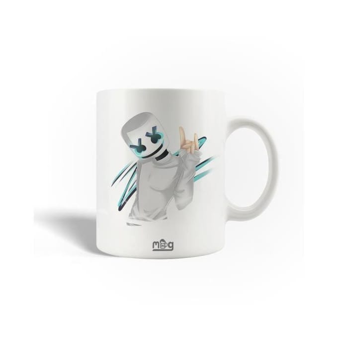 Mug en Céramique - Marshmello - DJ - 30cl - Compatible Lave-Vaisselle - Blanc
