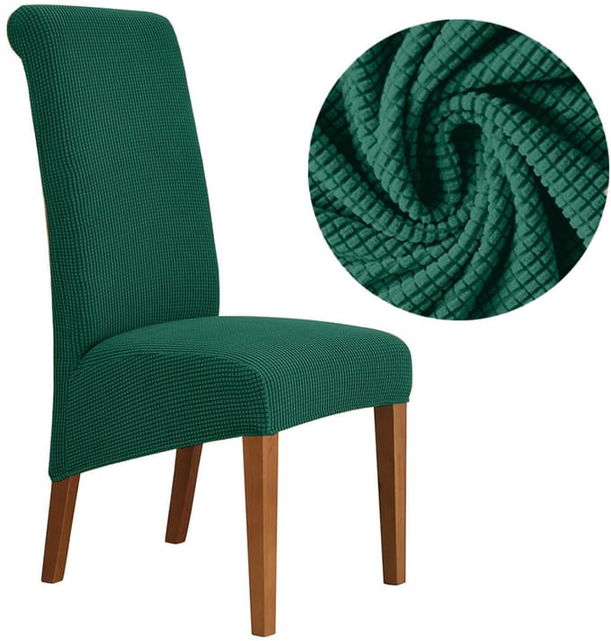 Meble odNowa - Jacquard Stoelhoes XXL - Fluwelig - Butelgroen - Elastisch