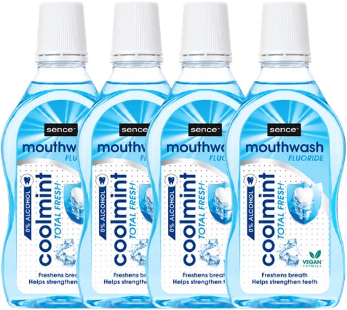 Sence Coolmint Total Fresh Mondwater - 4 x 500 ml