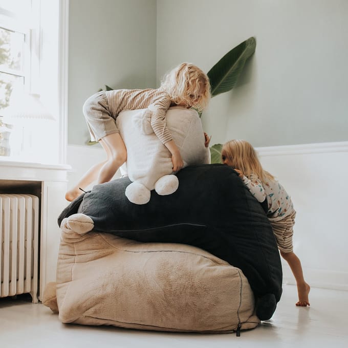 Scandinavian stories Poef Teddy Corduroy - Light blue