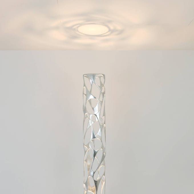 Holländer Vloerlamp Talismano, zilverkleurig, hoogte 176 cm, ijzer