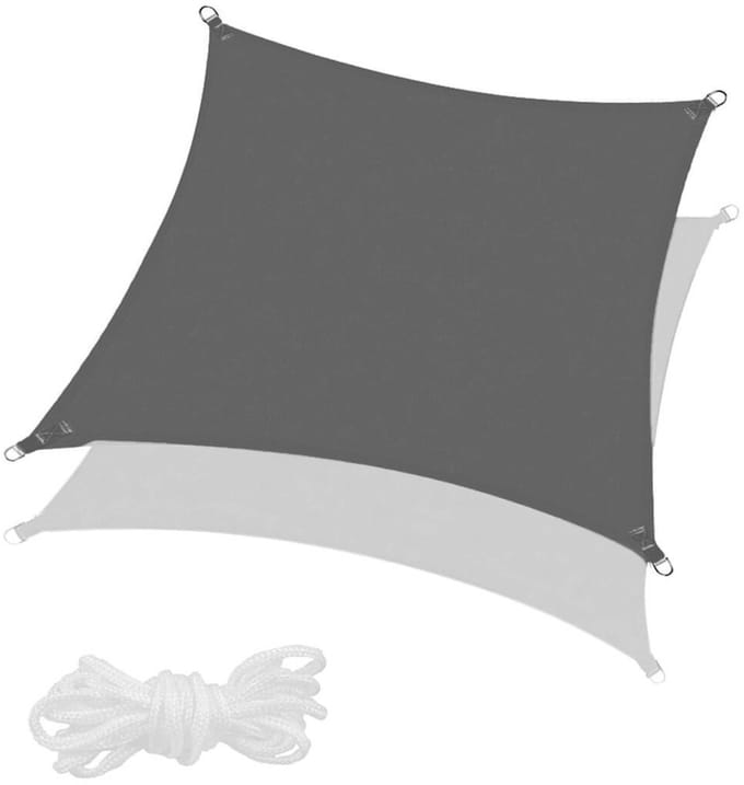 Springos Schaduwdoek | Zonnezeil | Vierkant | 3 x 3 m | 90% Schaduw | Grafiet | 160 g/m2