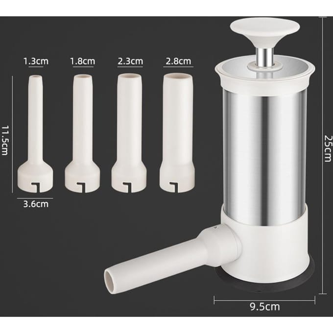 Machine à saucisses horizontale en acier inoxydable, remplisseuse de saucisses, outil de cuisine fait maison white
