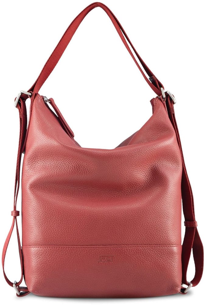 JOST Leren Schoudertas Vika 2-Way Bag Red Donkerrood