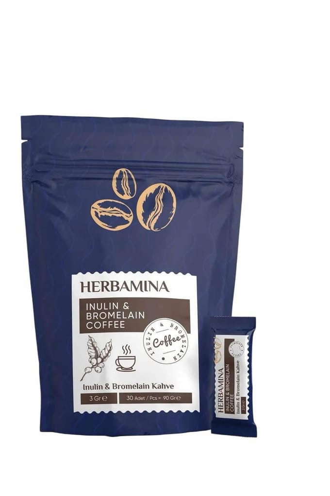 Herbamina Koffie met Inuline & Bromelaïne - 30 Sachets (90 g)