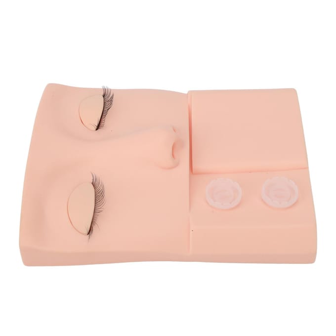 Wimper Mannequin Hoofd Vervangbaar Ooglid Wimperextension Oefen Make-up Training PVC Roze roze