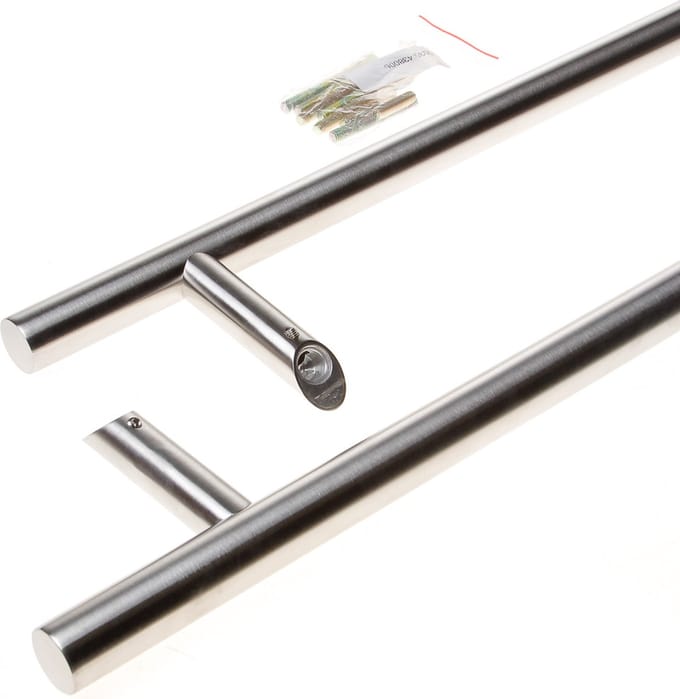 Intersteel Deurgrepen set T-schuin ø 30 mm - 500 mm rvs geborsteld