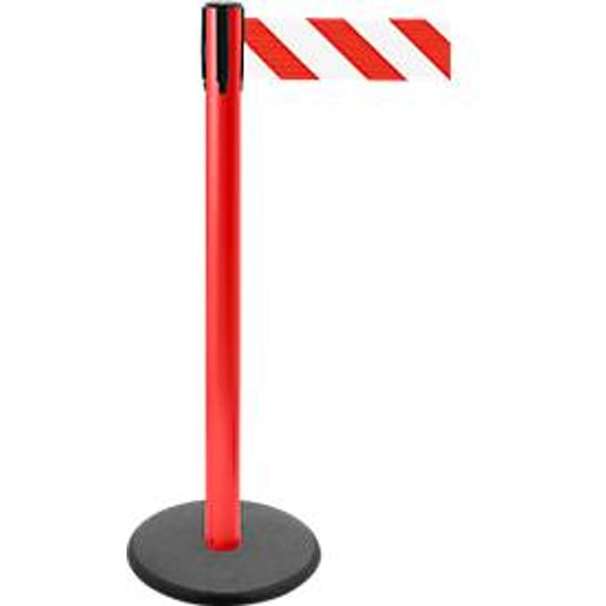 Afzetpaal met trekband GLA 29, rood, trekband rood/wit