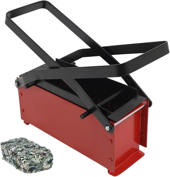 Papier Baksteenmaker - Oud Papier Pers - Eco Recycling - Efficiënte Compressie - 33x15x13 cm
