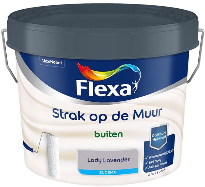 Flexa - Strak Op De Muur Buiten Zijdemat - Lady Lavender - Mengverf - 2,5 L
