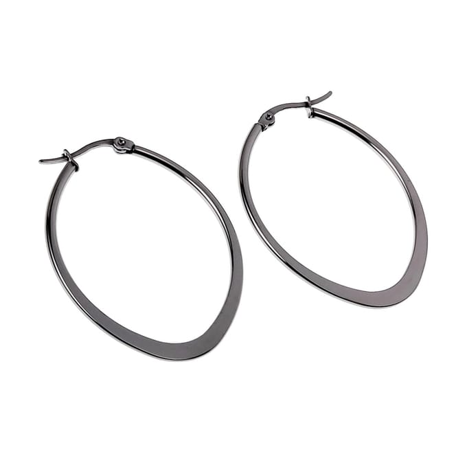 ∅40mm Oorbellen Dames - Gepolijst RVS - Ovale Oorringen
