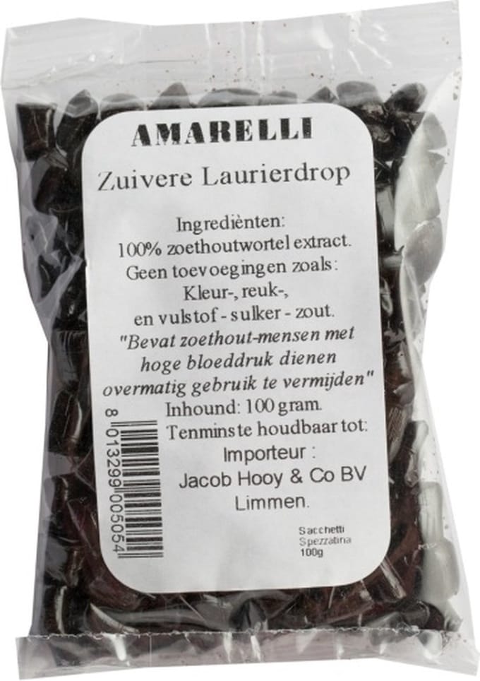 Amarelli Laurierdrop zakje brokjes 100 Gram
