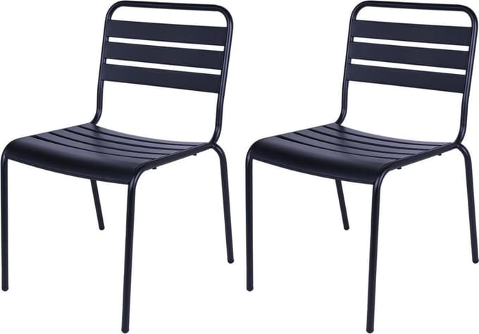 MaximaVida metalen tuinstoel Max zwart - doos per 2 stuks