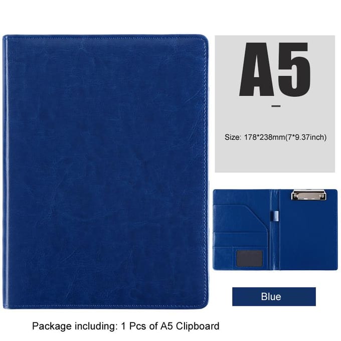 A5 / B5 Lederen Padfolio Portfolio Mappentas Klembord Documenthouder Zakelijk Contract Papierklem Schrijfblok voor Kantoor