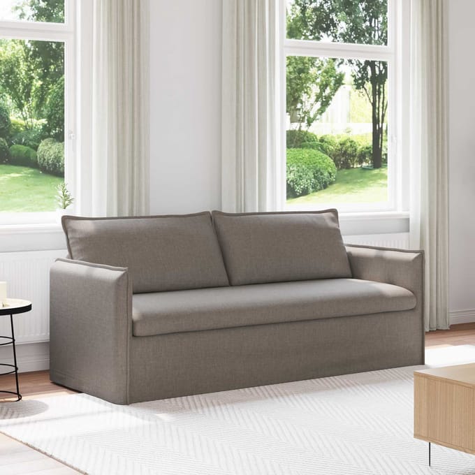 vidaXL - Bank - Taupe - 196 - x - 82 - x - 85 - cm - Stof