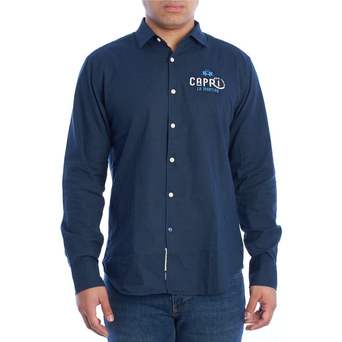 YMC312-TL072 Heren Regular Fit Shirt Met Lange Mouw