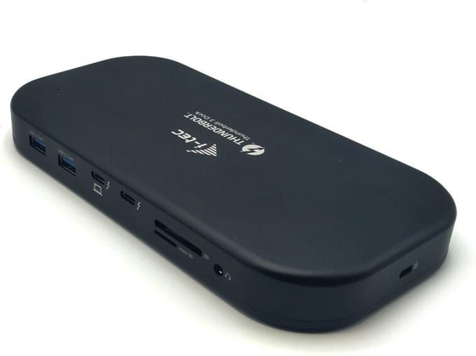 i-tec Thunderbolt 3/USB-C Dual 4K Dock PD 60W + Thunderbolt 3 Kabel+AC-Adapter Thunderbolt 3 dockingstation