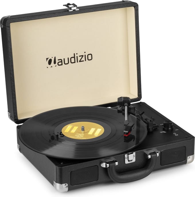 Retro platenspeler met speakers - Audizio RP114BK - Model 2025 - met PC software - Zwart
