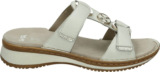 Ara - 1229003 HAWAII 2.0 - Dames slippers - Kleur: Wit/beige - Maat: 40