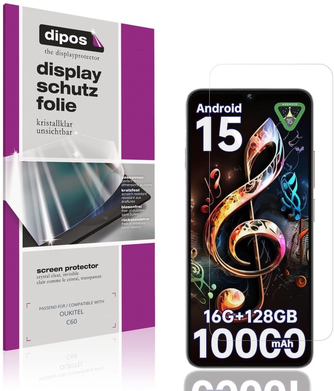 dipos – 4x Beschermfolie geschikt voor OUKITEL C60 | Krasbestendige & heldere Screenprotector Ultra-Thin