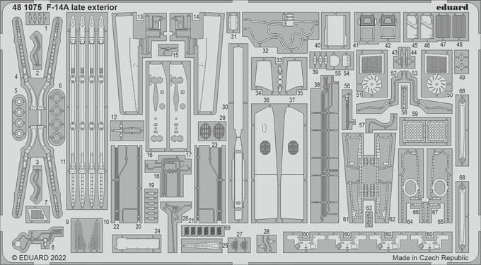 Eduard Modelbouwdecoratie - 481075 Exterior for F-14A late - Photo-etch