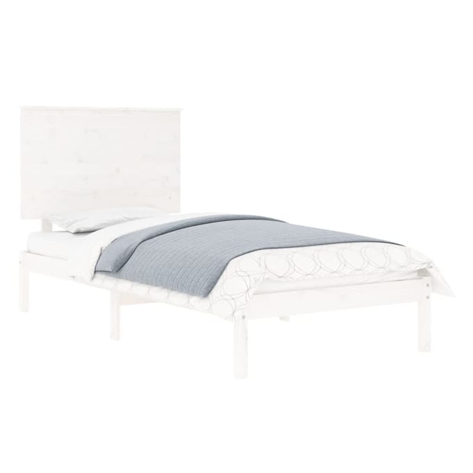vidaXL - Bedframe - massief - hout - wit - 90x190 - cm