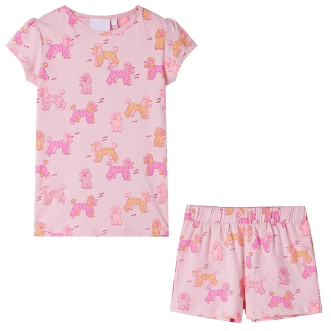 vidaXL Kinderpyjama met korte mouwen 92 lichtroze
