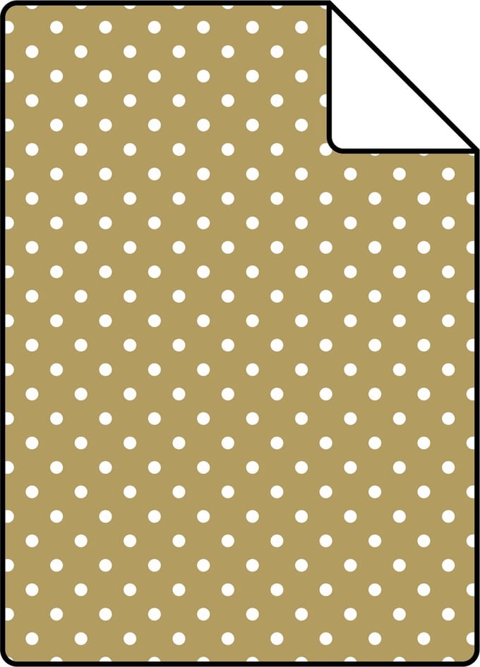 Proefstaal ESTAhome behang stippen glanzend goud en wit - 26.5 x 21 cm - 139114-S