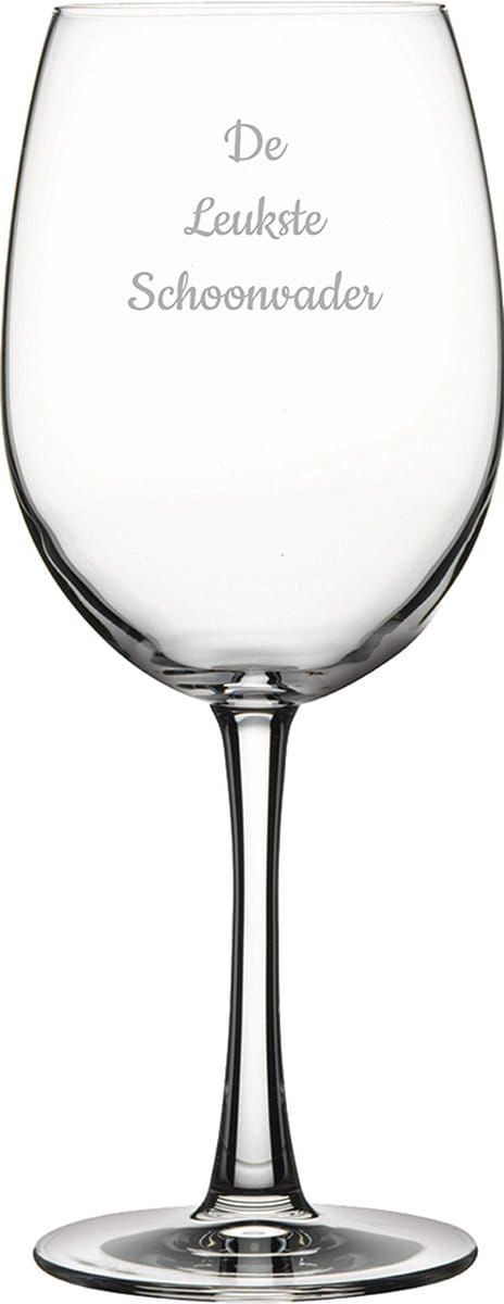 Gegraveerde Rode wijnglas 58cl De Leukste Schoonvader