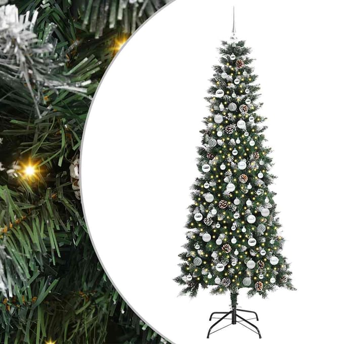 vidaXL Kunstkerstboom Groen 210 cm PVC en Plastic en Staal