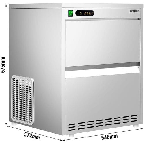 GGM Gastro Eiswürfelbereiter - Hohlzylinder - 52 kg/24 h Zilver