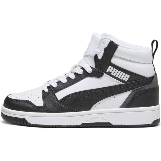 PUMA Puma Rebound V6 Mid Jr Unisex Sneakers - PUMA White-PUMA Black-Shadow Gray