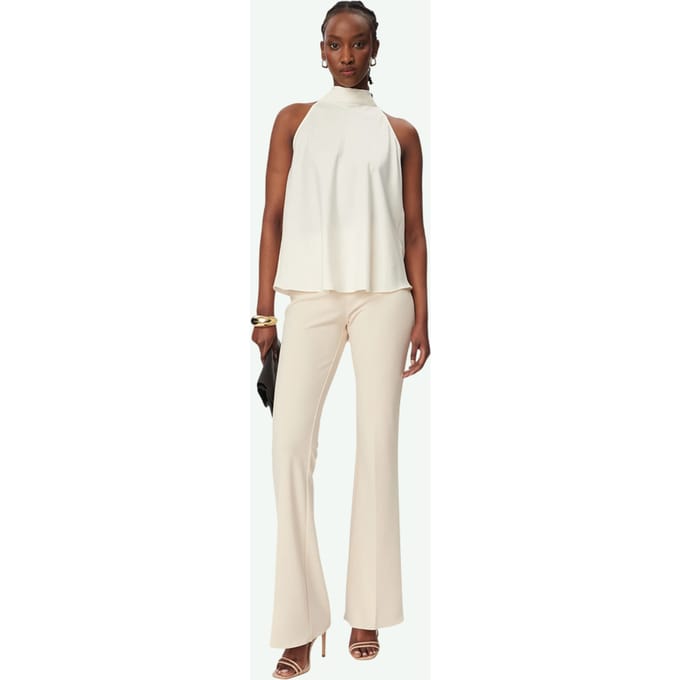 top handed witte vrouw creme