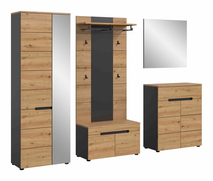 Canu kledingkastcombinatie Artisan NB basaltgrijs NB - 37x255x190cm