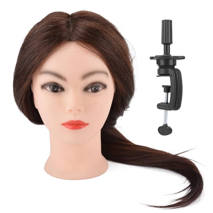 Kappersopleiding Styling Oefenen Kleuren Pruik Dummy Mannequin Hoofd met Haar beige