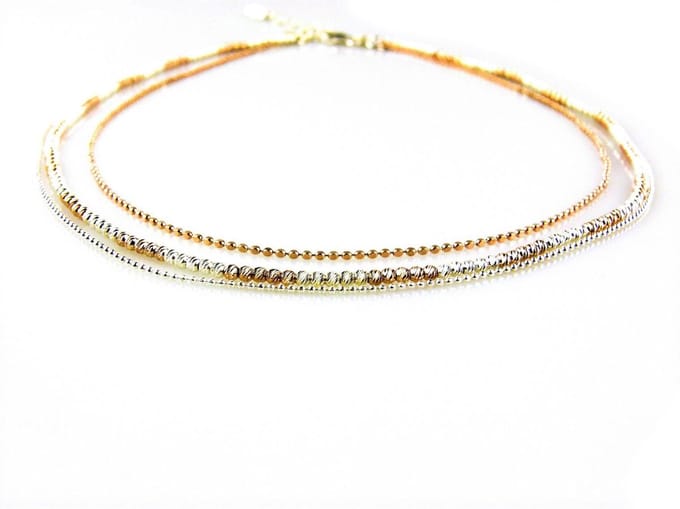 model Cira ketting in zilver en zilver roze verguld