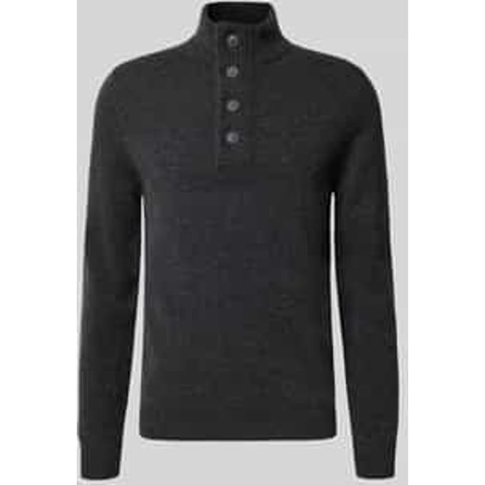Barbour Trui Wol Patch Antraciet - Maat XXL - Heren - Quarter zip
