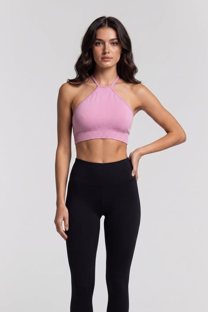 ARKET Why Shiny Seamless Top Pink Größe: M | Sport BHs Outlet | Damen | Rosa