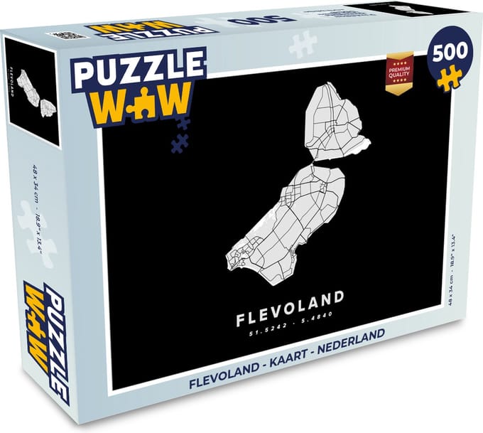 Puzzel Flevoland - Kaart - Nederland - Legpuzzel - Puzzel 500 stukjes
