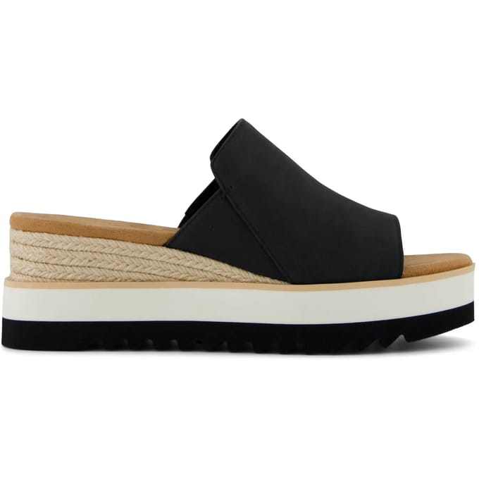 Vrouwelijke leren platformslippers Toms Diana