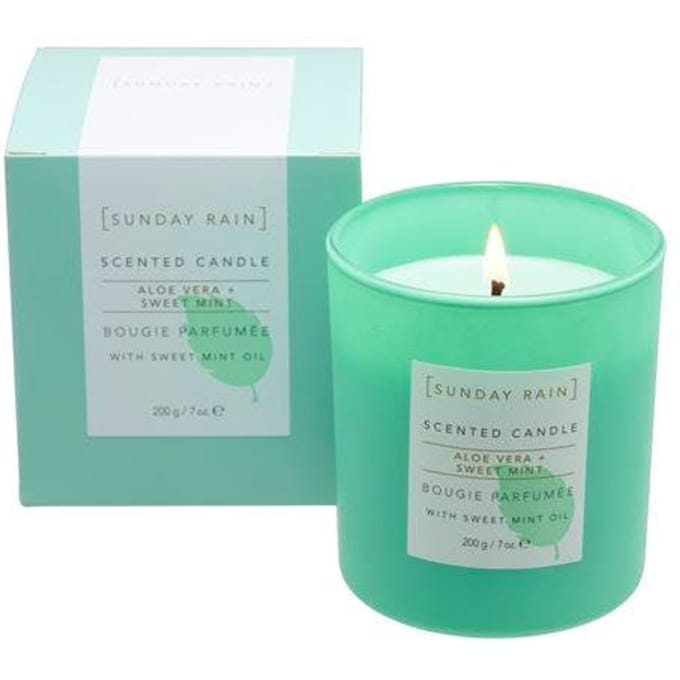 Sunday Rain Aloe &amp; Sweet Mint Geurkaars 200 g